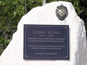 Održana komemoracija povodom 25. smrti ratnog ministra obrane Republike Hrvatske Gojka Šuška, Kistanje, 3. svibnja 2023.