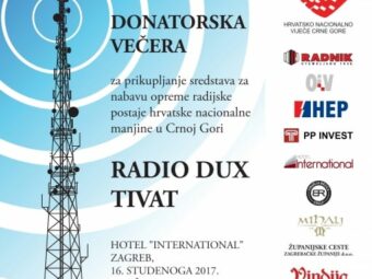 Donatorska večera u Hotelu International za projekt “RADIO DUX TIVAT”, Zagreb, 16. studenoga 2017.